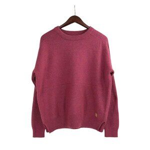 Passenger Cove Recycled Knitted Wool Blend Jumper Sweater Oversize Chunky Red